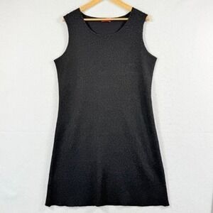 Saint Gil Paris Shift Dress Womens Large Black Textured Crinkle Parisian Chic